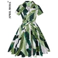 thumbnail image 1 of 2024 Robe Vintage d'Été pour Femmes à Imprimé Perroquet et Oiseau, Décontractée, Verte, Rétro, Pin-Up, Pin-Up, Robe de Fête Rockabilly Années 50 60, Robe Soleil Évasée, 1 of 7