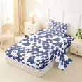 thumbnail image 2 of Manfei Buffalo Ghost Festival Twin Sheets 3pcs, Halloween Theme Bedding, Navy White,1 Fitted Sheet, 1 Flat Sheet and 1 Pillowcase, 2 of 5