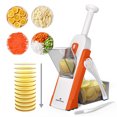 thumbnail image 1 of ONCE FOR ALL Mandoline Trancheuse Alimentaire, Trancheuse de Légumes Réglable en Acier Inoxydable, Coupe-Oignons Pommes de Terre Ail Concombre Multifonction pour Cuisine, Orange, 1 of 8