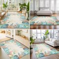 thumbnail image 4 of Area Rugs 2.7'x5', Beige Coastal Carpet Runner Indoor Outdoor Rugs Home Decor Aesthetic, Summer Nautical Beach Coral Starfish Non Slip Mats Washable Accent Rug for Living Room Bedroom, 4 of 8
