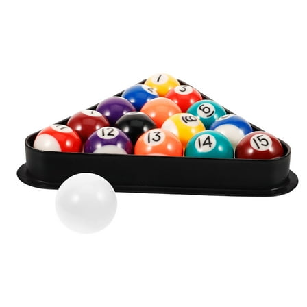 BESTYASH 1Set Wear Resistant Resin Pool Balls with Billiards Rack for Household Pool Table