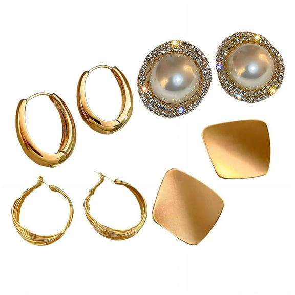 DESIGNICE 4Pcs Clip on Earrings,Sophisticated Minimal Lines Earrings for Women,Luxe Matte Metal Finish Tragus Earrings for Women,Mixing