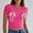 Hot Pink, variant on Elvqul Womens Pullover Blouses Plus Size Plain Shirts Summer Tunic Crew Neck Tops for Juniors Black
