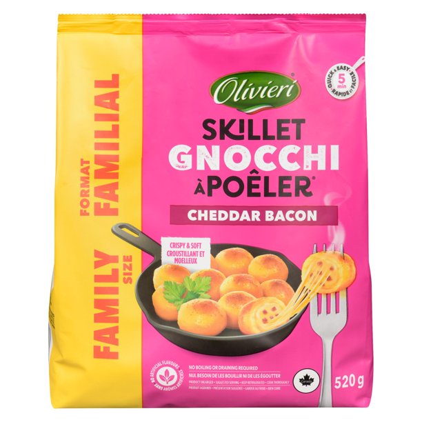 Olivieri Cheddar Bacon Skillet Gnocchi 520g, Skillet Gnocchi filled