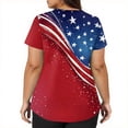 thumbnail image 4 of Iaqnaocc Patriotic Scrub Tops Women 4th of July American Flag Stars Nurse Working Uniforms Retro V Neck Scrub Shirt Independence Day Short Sleeve Medical Freedom Workwear with Pockets Red L, 4 of 5