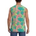 thumbnail image 4 of Bingfone Colorful Palm Leaves Pattern Men's Tank Tops Workout Sleeveless Tee Shirts Running Beach Tanks for Men-Small, 4 of 8
