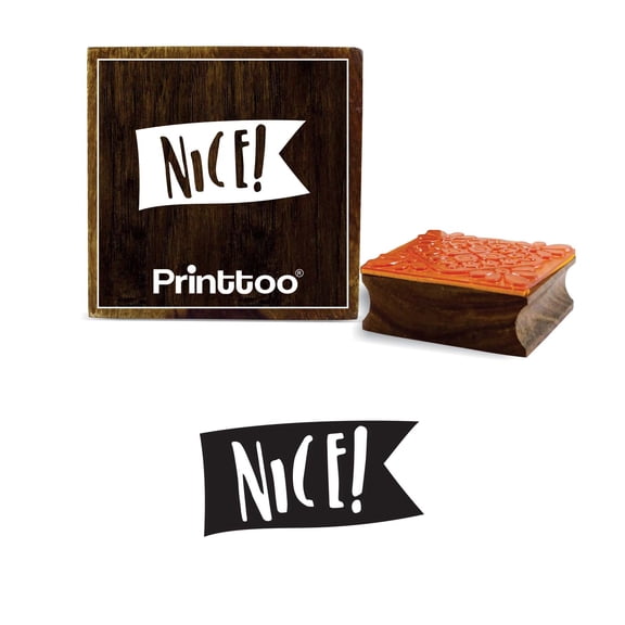 Printtoo Diary Card Nice Text Pattern Square Wooden Rubber Stamp Scrap-booking-5 x 5 Inches