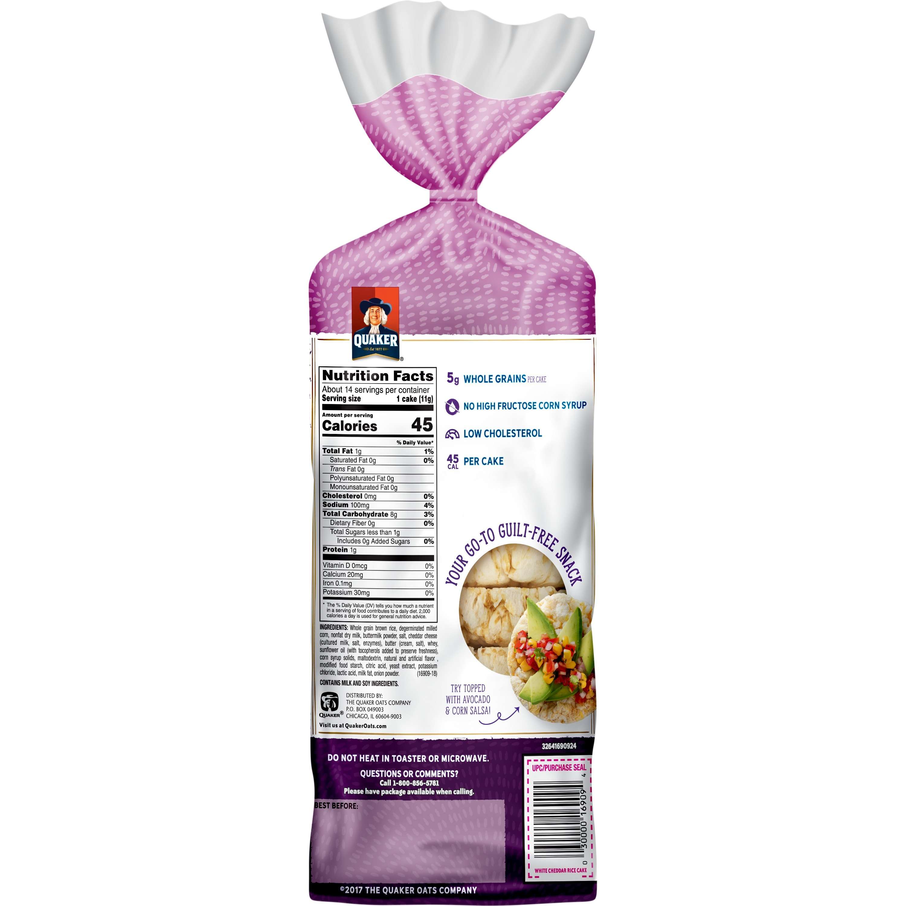 Quaker White Cheddar Rice Cake Nutrition Runners High Nutrition