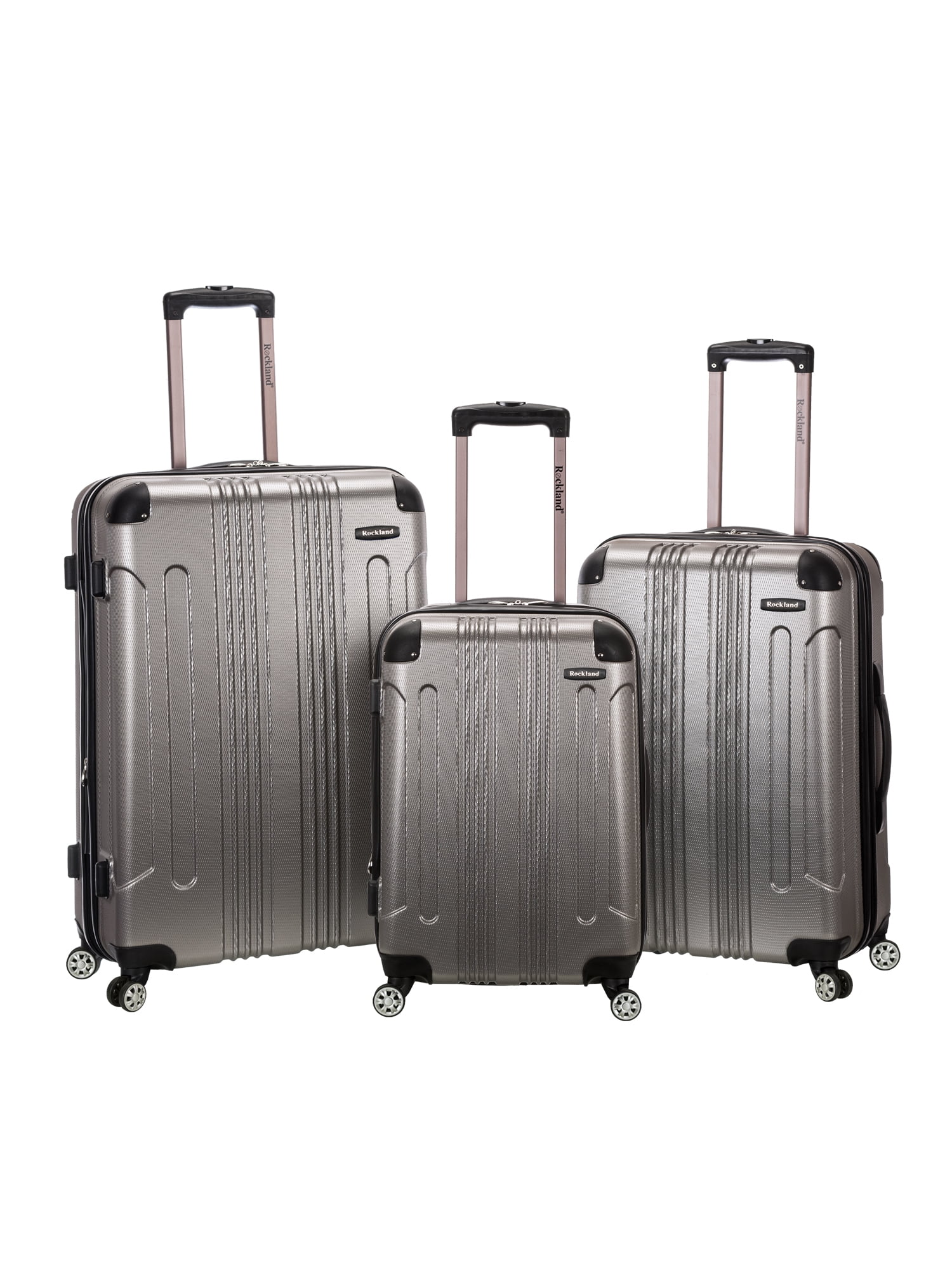 Rockland 3pc ABS Luggage Set - Silver