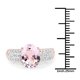 thumbnail image 3 of 14K Rose Gold Plated 3.27 Carat Genuine Kunzite Oval and White Zircon .925 Sterling Silver Ring Ring QJ Model, 3 of 4