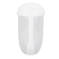 thumbnail image 1 of BRI Taza coctelera para ensaladas y comidas con tenedor, taza para ensalada fresca, recipiente para ensalada saludable, juego de recipientes para desayuno de verduras portátil, color blanco, 1 of 10
