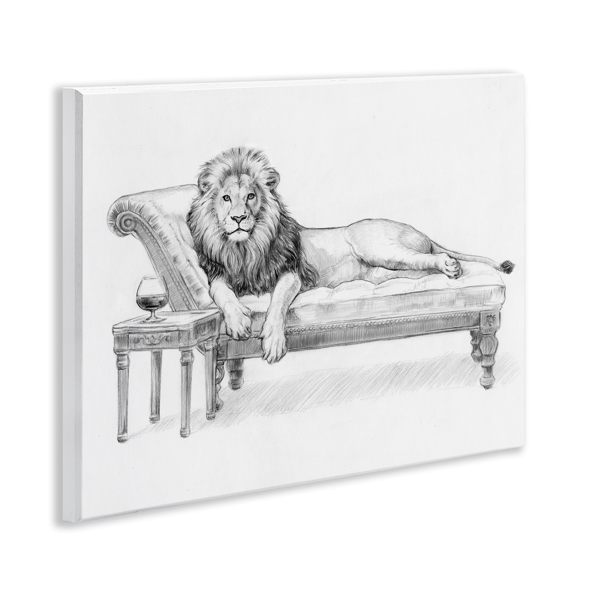 Stupell Industries Lounging Beast Lion Wall Plaque Art, design by Victoria Barnes