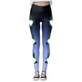 thumbnail image 4 of MKLEKYY Leggings deportivos para mujer Leggings para entrenamiento para mujer Leggings con estampado navideño de bloques de color Leggings suaves y elásticos 331, 4 of 4