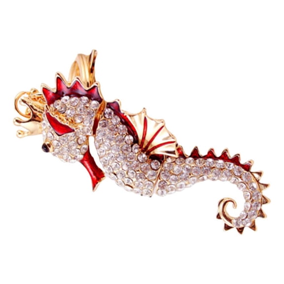 NICEXMAS 1Pc Red Sea Horse Pendant Key Chain for Bag Or Key Decoration