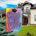 thumbnail image 2 of Rush Congrats Grad Graduation Cap Confetti Flag Garden Banner Celebrate Graduation Season Garden Flags --- Style 12（12.6*17.7 inch） S825, 2 of 3