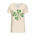 thumbnail image 3 of Uootdi St Patricks Day T Shirts for Women Cute V-Neck Short Sleeve Festival Gift Tops Lucky Irish Shamrock Clover Print Graphic Short Sleeve Tees Gift, 3 of 4