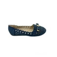 thumbnail image 2 of Victoria K Women's Snake Skin Texture Gold Chain Buckle Ballerina Flats, 2 of 5