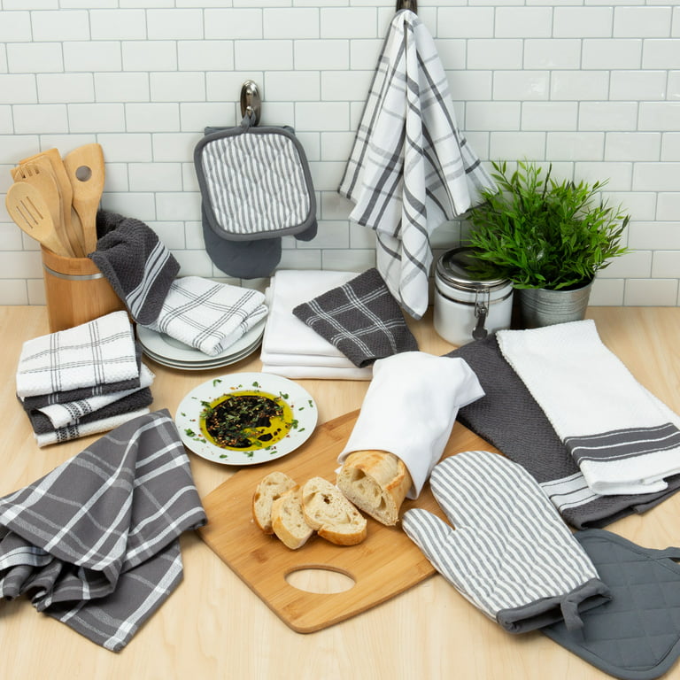 Mainstays, 20 Piece Set, Terry & Flat Kitchen Towel, Dish Cloth, Flour Sack, Oven Mitt, Pot Holder