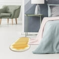 thumbnail image 5 of Soft Bedroom Rug Shaggy Oval Area Rug 16x48in | Plush Polyester High Pile Non Slip Runner | Modern Minimalist Carpet for Living Room, Dorm, Home Decor | Blue Gray Green Yellow Khaki, 5 of 7