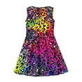thumbnail image 4 of FOR U DESIGNS Colorful Leopard Print Tank Top A Line Dress for Girls Novelty Sleeveless High Waistline Swing Dress Skin Friendly Pleat Dress Going Out School Dresses Size 9-10, 4 of 6