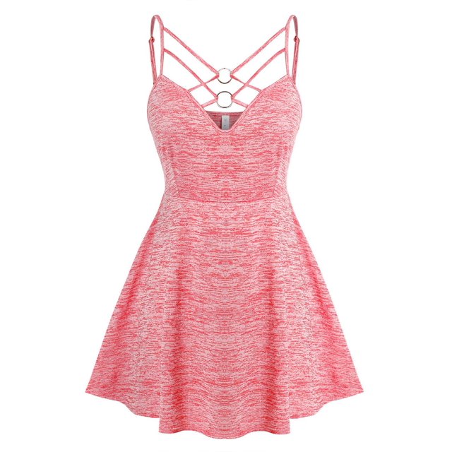 Tank Top de Tirante Fino de Tie-dye con Anillo de Talla Extra Rosegal Camisetas sin mangas de talla grande