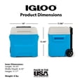 thumbnail image 4 of Igloo 16 QT Laguna Hard Side Ice Chest Cooler with Wheels, Aqua Water, 4 of 15