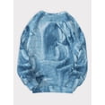 thumbnail image 2 of Plus Size Casual Sweatshirt, Women's Plus 3D Cute Cat Print Long Sleeve Round Neck Pullover Top, 2 of 5
