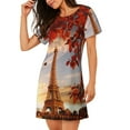 thumbnail image 2 of Gaeub Eiffel Tower Print Women's Short-Sleeved Nightdress,Loose Comfy Pajama Sleepwear,Summer Night-dresses for Women, 2 of 6