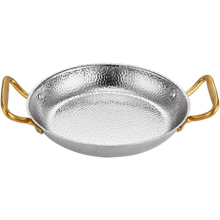 

FRCOLOR Stainless Steel Sukiyaki Pot Double Handle Pot Snack Serving Tray Foods Plate
