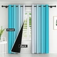 thumbnail image 2 of LFEEY Turquoise Teal Curtains, Blackout Light Room Darkening Curtains, Ombre Gray, 42" W x 84" L, 2 Panels, 2 of 7