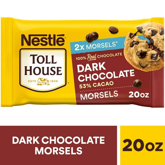 Nestle Toll House Dark Chocolate Regular Baking Chips for Christmas Baking, 20 oz Bag
