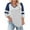 Navy, variant on aidice Plus Size Tops for Women V Neck 3/4 Sleeve Raglan Comfy Loose Color Block Tshirts Size L-XXXXXL