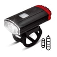 thumbnail image 1 of Luz de bicicleta doble delantera y trasera brillante, recargable por USB, luz de casco IPX5, impermeable, portátil, para todo tipo de ciclistas de carretera (negra), 1 of 5