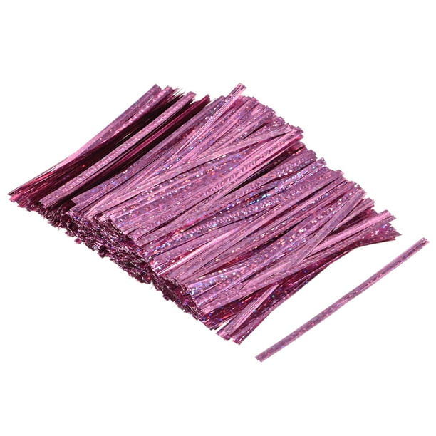 Cintas de Torsión de Foil Uxcell 4" Cierre de Plástico para Manejar Cables Holográfico Paquete de 1000 Rosa