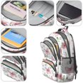 thumbnail image 4 of Butterfly and Rose Green Pattern Backpack for School, Cute School Bag with Adjustable Shoulder Straps and Padded Back, 16.9"x12.6"x5.9", 4 of 5