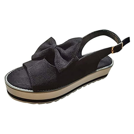 

Sentuca Fish Mouth Wedges Beach Shoes Low-top Platform Bow Shallow Mouth Ladies Sandals