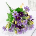 thumbnail image 1 of (dark Purple & Light Purple-1 Pcs) 28 Head Artificial Silk Flowers Daisy Bunch Wedding Home, 1 of 1
