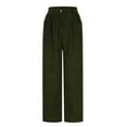 thumbnail image 5 of ZyeKqe Women Corduroy Pants High Waisted Straight Leg Baggy Solid Color Business Casual Trousers with Pockets, 5 of 9