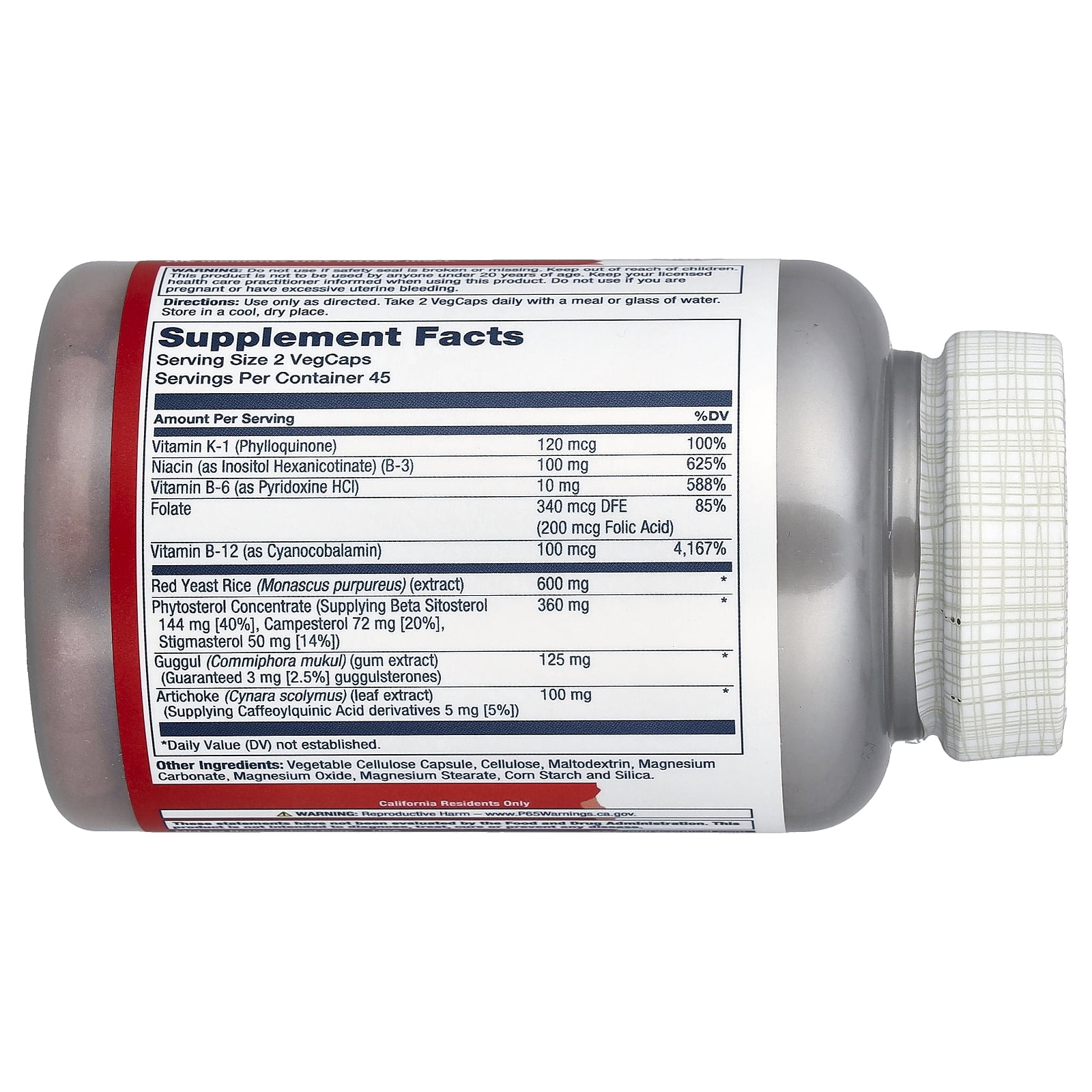 Solaray CardioComplete, Cardiovascular System Support | Red Yeast Rice, Guggul & Artichoke Extracts & More | 90 VegCaps