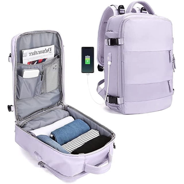 SYCNB Mochila de viaje para mujeres y hombres, mochila de mano aprobada por vuelo, artículo personal, bolsa de viaje, mochila de equipaje impermeable, mochila pequeña para computadora portátil, azul