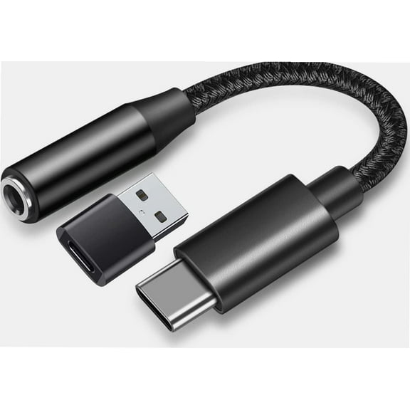 USB Type C to 3.5mm Audio Jack Headphone Adapter for Samsung S22 S21 S20 FE Galaxy Z Flip 3 Fold Note 20 Stereo Dongle USBC Aux Cable Cord for iPad Mini Air Pro OnePlus 9 8T Google Pixel 6 5
