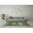 thumbnail image 3 of Ahgly Company Indoor Square Persian Turquoise Blue Traditional Area Rugs, 8' Square, 3 of 4