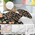 thumbnail image 2 of 3 Piece Peaches Duvet Cover Set Queen Size,Microfiber Comforter/Quilt Cover with Corner Ties and 2 Pillowcases,Summer Fruit Flowers Spring Watercolor Black All Season Soft Bedding with Zipper Closure, 2 of 8