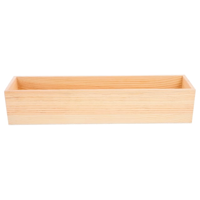 GARVALON rectangle unfinished wood boxes Storage Box for Home Organization 1Pcs