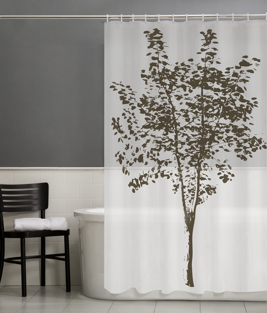 Zenna Home Arbor Tree 13 Piece PEVA Shower Curtain Set with 12 Hooks