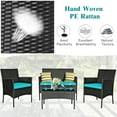 thumbnail image 5 of Costway 8PCS Patio Rattan Furniture Set Cushioned Sofa Coffee Table Backyard Turquoise, 5 of 12