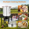 thumbnail image 3 of Rugerasy 60 QT Turkey Deep Fryer&10 Qt Fish Fryer Kit,Aluminum Seafood Crawfish Boiler Pot,Turkey Deep Fryer,Propane Stove Burner Stand for 20 Lb Turkey,Thermometer,Injector,Turkey Rack&Lifting Hook, 3 of 8