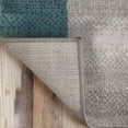 thumbnail image 5 of 8' Teal And Gray Patchwork Power Loom Stain Resistant Runner Rug, 5 of 7