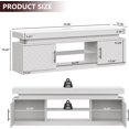 thumbnail image 2 of FANRAL Led TV Stand for Living Room,Bedroom TV Stand for 65 inch TV,Modern Entertainment Center,Wood TV Stand TV Cabinet with Power Outlet & Rgb Led Lights & Adjustable Glass Shelf,White, 2 of 9