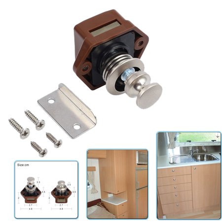 Esynic Push Button Drawer Cupboard Door Catch Lock Caravan